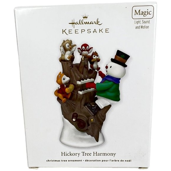 Hallmark Keepsake Ornament Hickory Tree Harmony 2011 Snowman Light Sound Motion - Picture 11 of 12